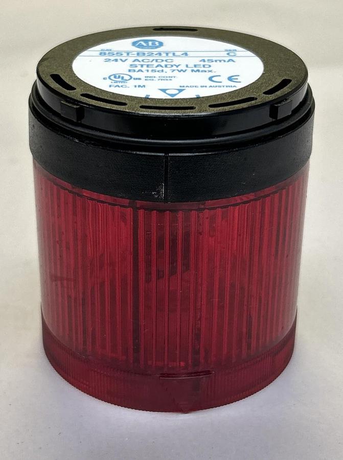 ALLEN BRADLEY,855T-B24TL4,RED STEADY LED STACK LIGHT NOS