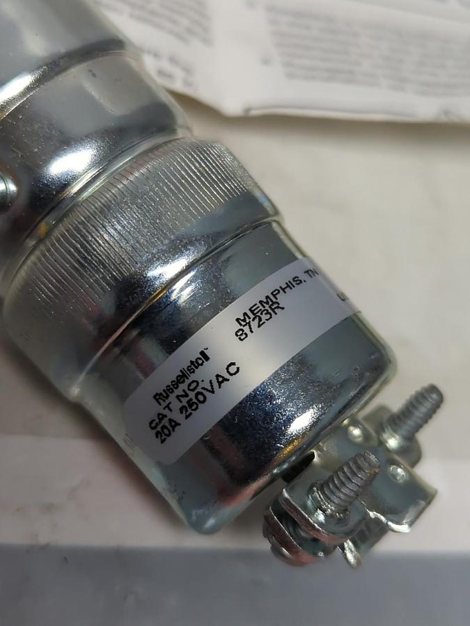 T&B RUSSELLSTOLL,8723R,MIDGET EVER-LOC CONNECTOR REV SVCE 20A 250VAC NOS