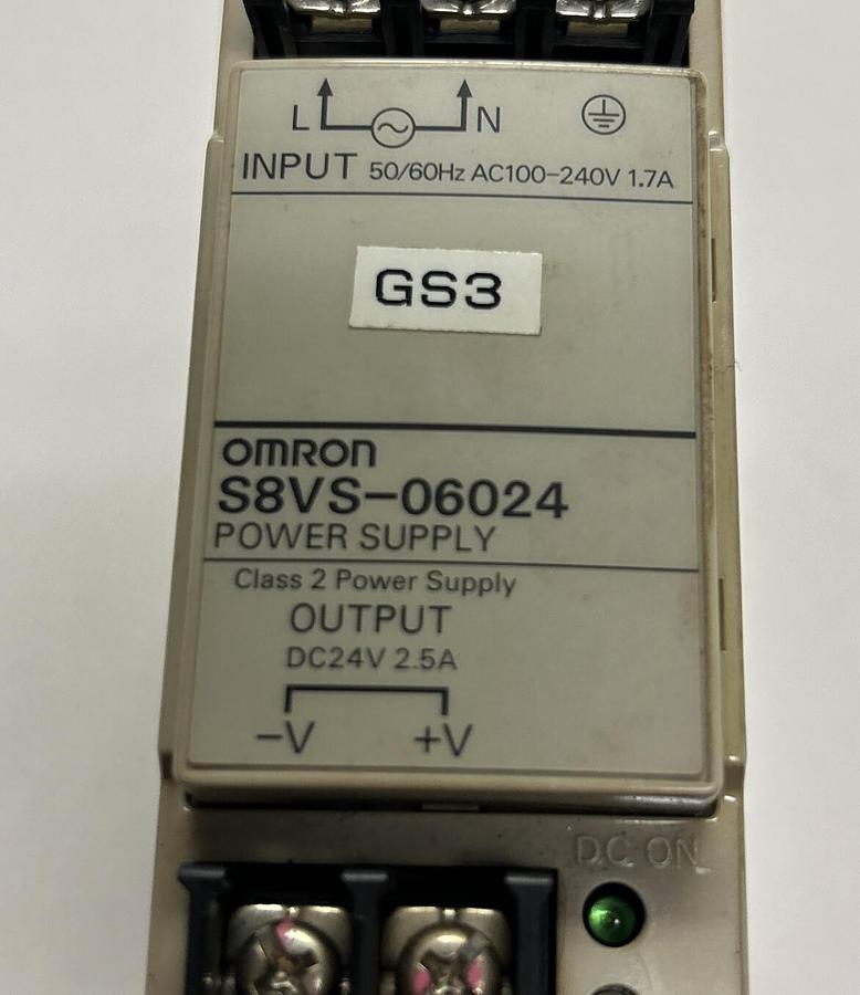 Used OMRON,S8VS-06024,POWER SUPPLY 60W 24VDC 2.5A
