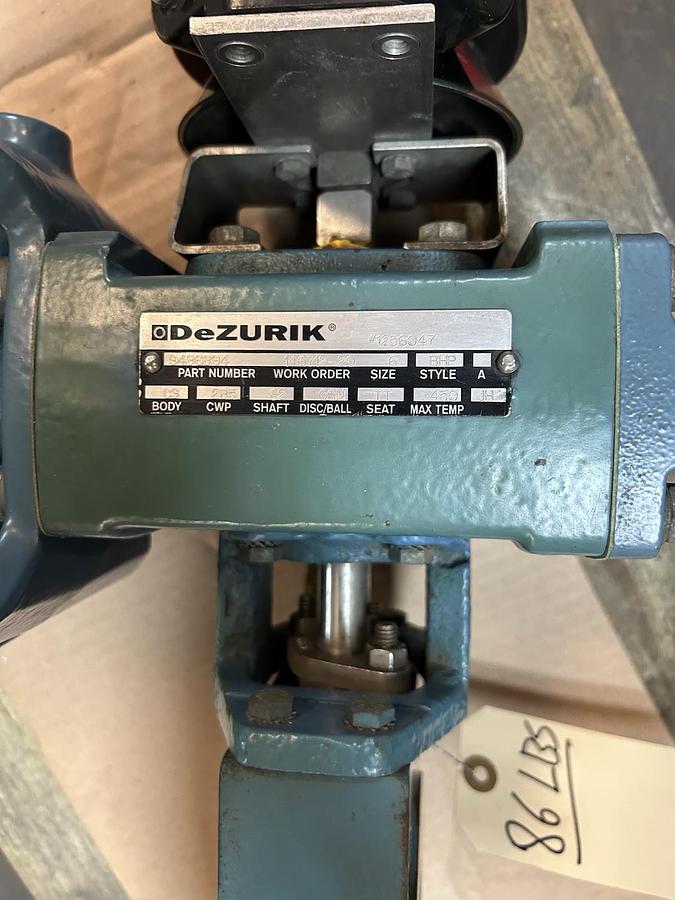 Used DEZURIK,948689,CYLINDER POWERPAC ACTUATOR SIZE 6 BUTTERFLY VALVE 6" 285 CWP