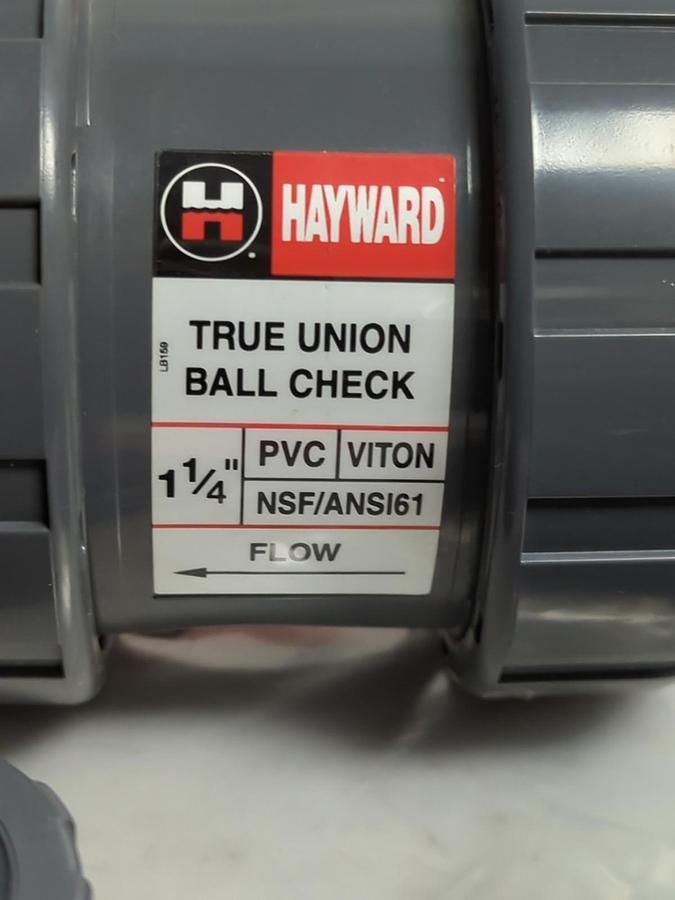 HAYWARD,NSF/ANSI61,TRUE UNION BALL CHECK VALVE 1-1/4 IN & 2 THREADED VALVE CONN