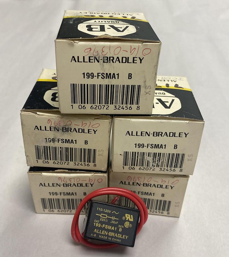 Used ALLEN BRADLEY,199-FSMA1,SER B SURGE SUPPRESSOR LOT OF 5 NOS