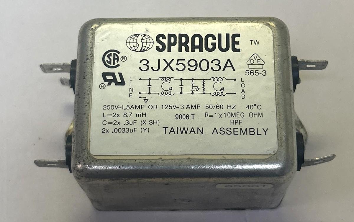 Used SPRAGUE,3JX5903A,NOISE FILTER