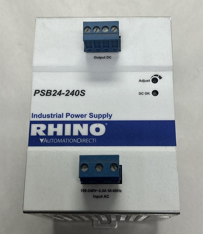 Used AUTOMATION DIRECT RHINO,PSB24-240S,SWITCHING POWER SUPPLY