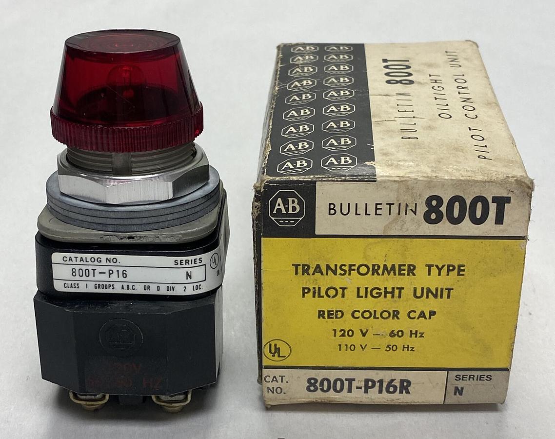 Allen Bradley,800T-P16R,Ser N Red Pilot Light NOS