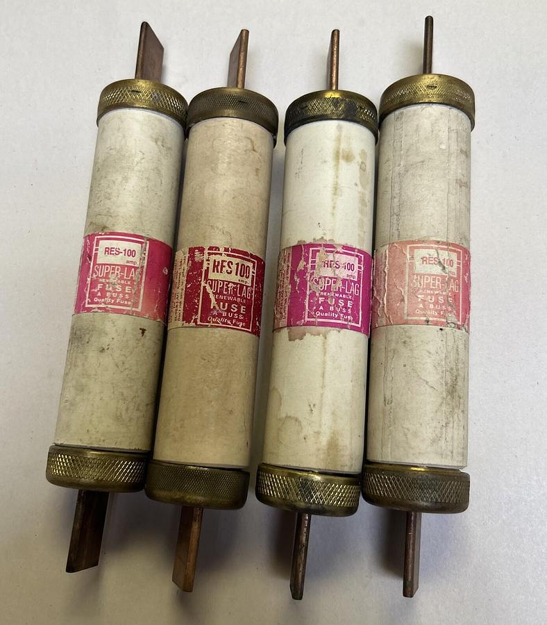 Used BUSSMANN,RES100,FUSE 100A 600V LOT OF 4