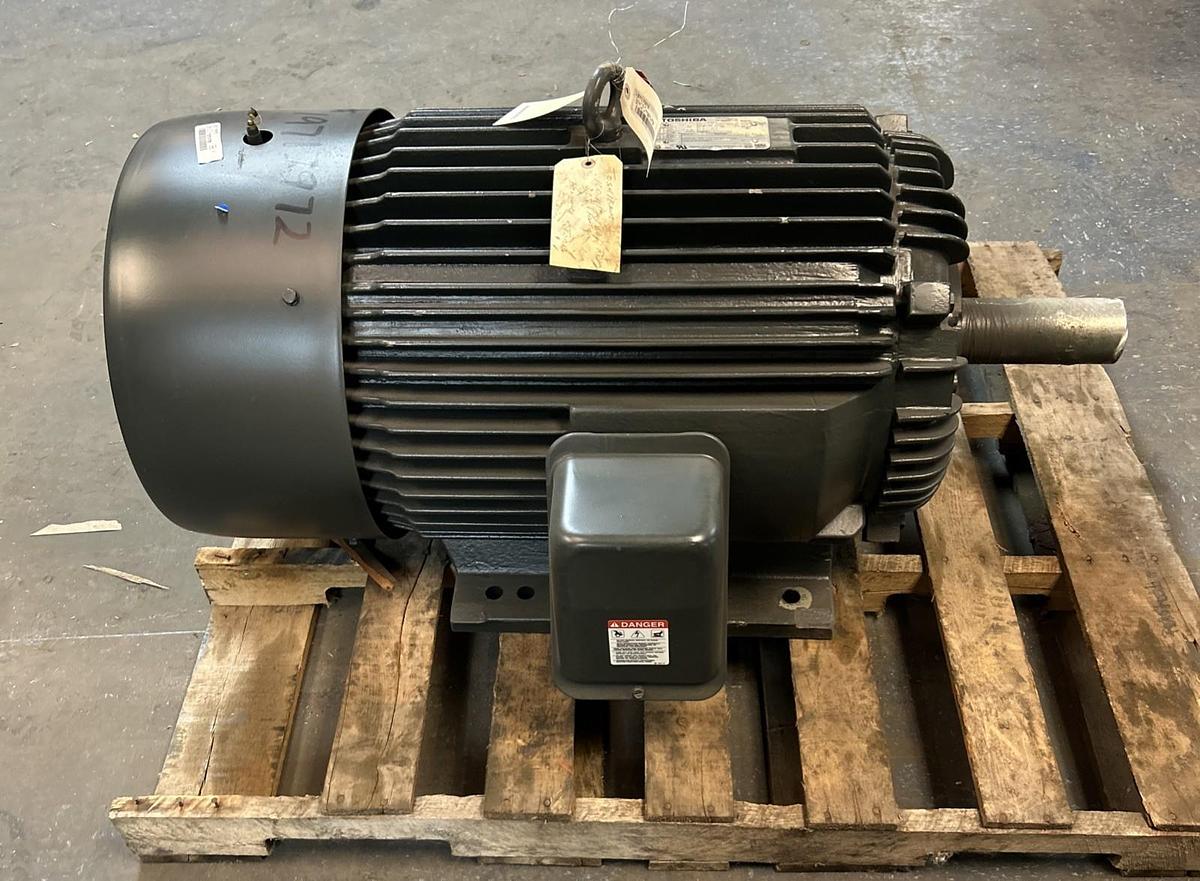 Used TOSHIBA,B1004FLF3USH03,INDUCTION MOTOR 100HP 230/460V 1775RPM 405T FRAME