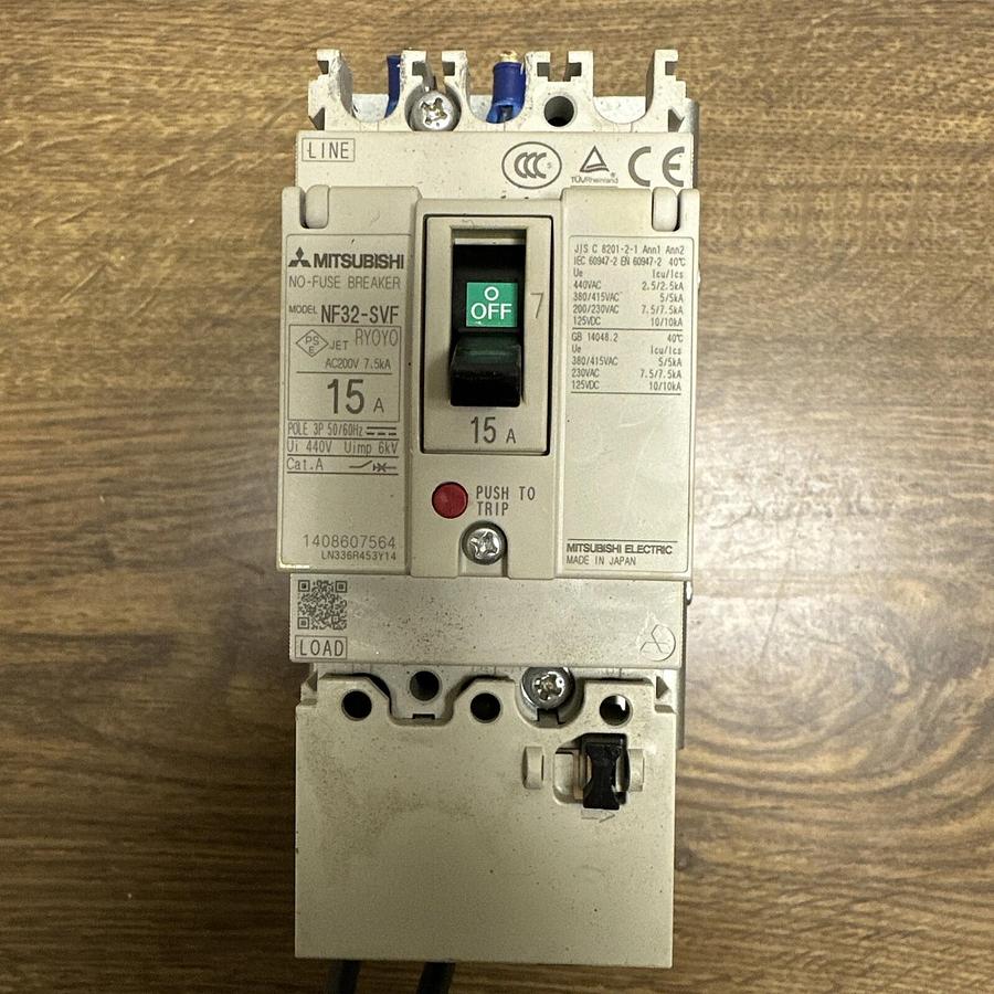Used Mitsubishi,NF32-SVF,Circuit Breaker 15Amp