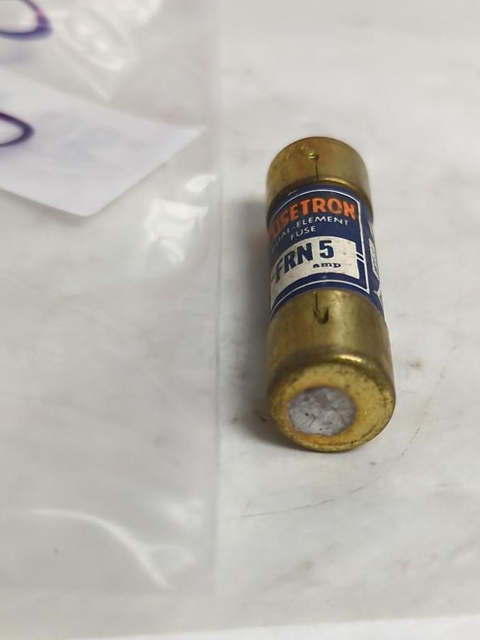 Used COOPER BUSSMANN,FRN5,FUSETRON 5 AMP FUSE LOT OF 2 PRE-OWNED