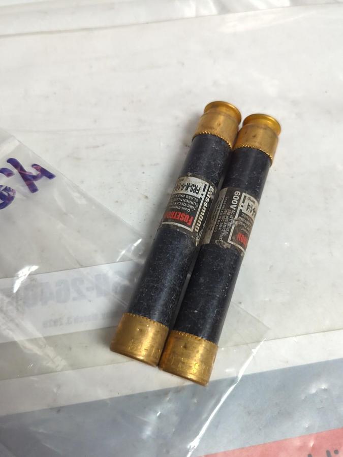 Used COOPER BUSSMANN,FRS-R-6-1/4,FUSETRON 6-1/4 AMP FUSE LOT OF 2 PRE-OWNED