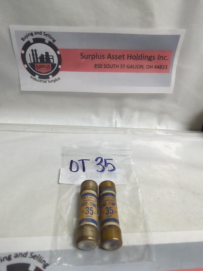 Used GOULD SHAWMUT,OT35,ONE-TIME 35 AMP FUSE LOT OF 2 PRE-OWNED