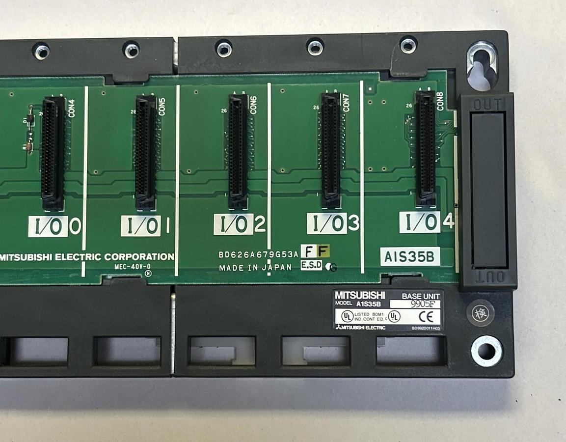 Used MITSUBISHI,A1S35B,PLC FIVE SLOT BASE UNIT