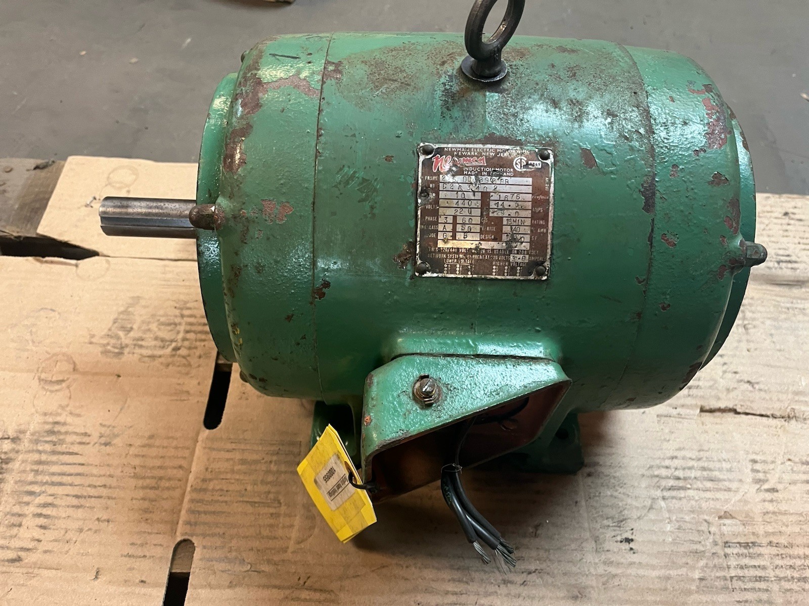 Used NEWMAN,215-DD-89-2-BB,INDUCTIION MOTOR 10HP 1675RPM 440V 3PH