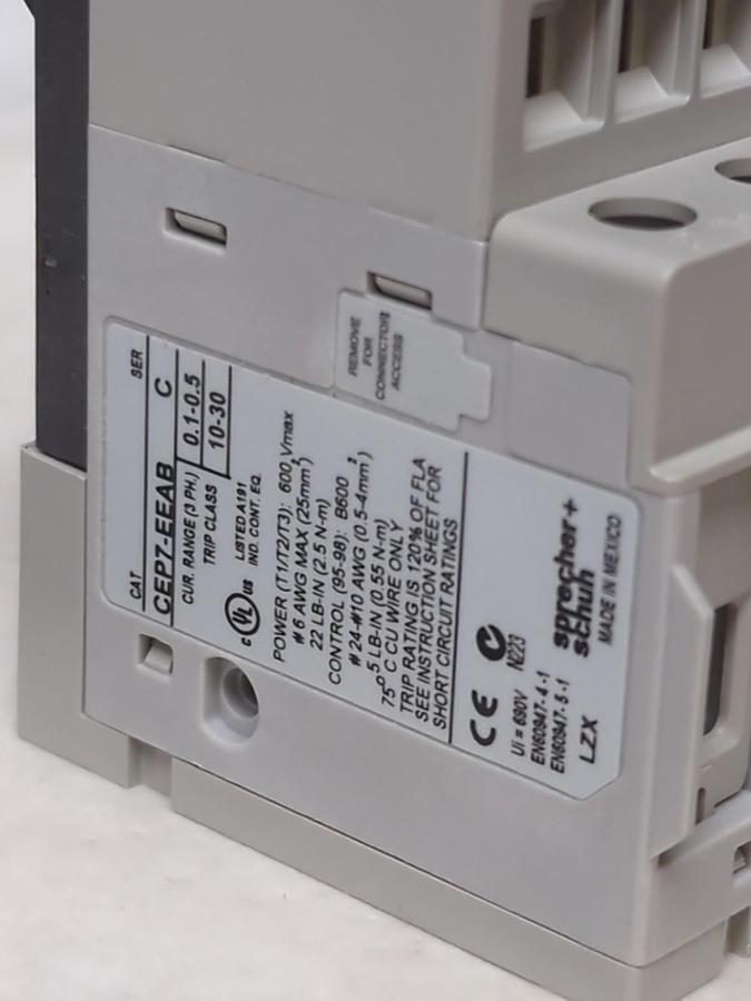 SPRECHER & SCHUH,CEP7-EEAB,SOLID STATE OVERLOAD RELAY 600V NOS