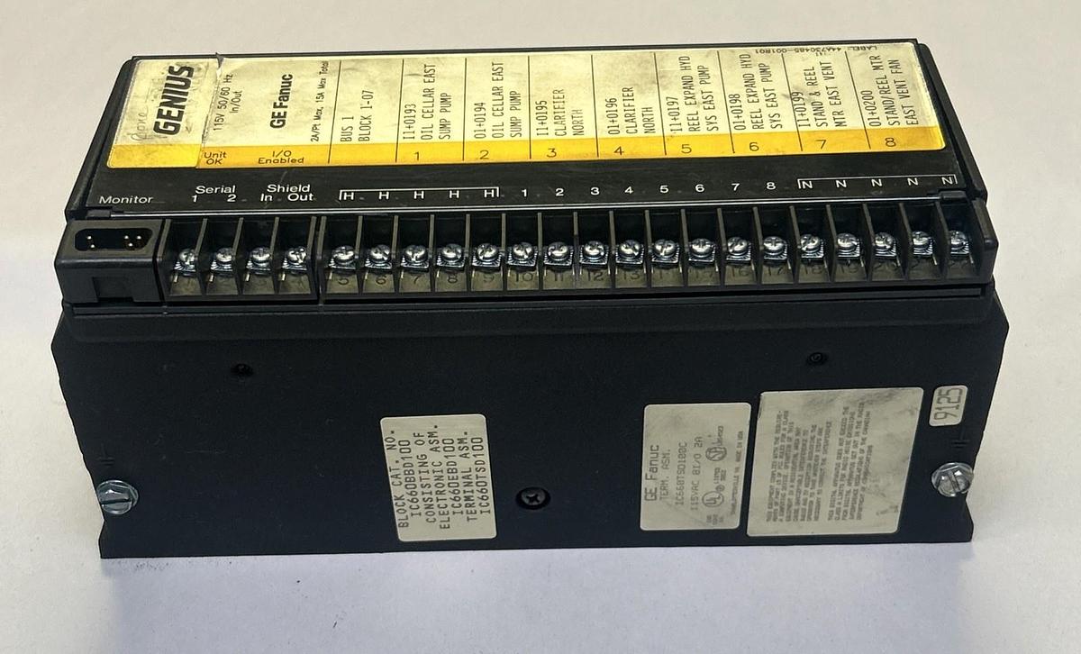 Used GE FANUC,IC660BBD100,IN / OUT GENIUS BLOCK MODULE