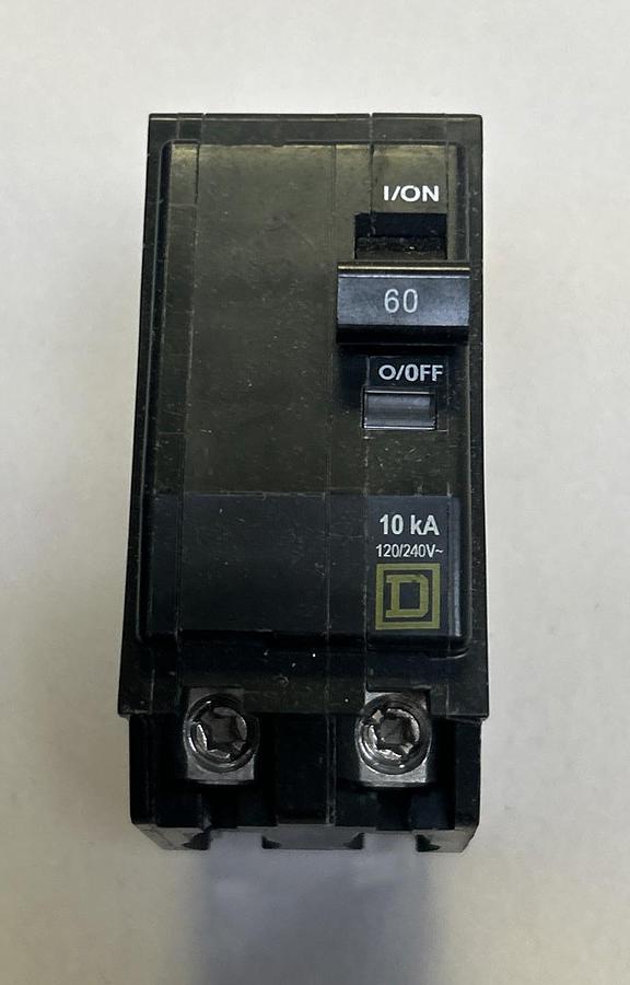 Used SQUARE D,QO260,CIRCUIT BREAKER 60A 120/240V 2P
