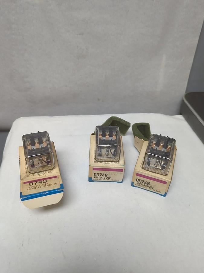 POTTER & BRUMFIELD,KUP14A15-24V,RELAY 24V 50/60HZ LOT OF 3 NOS
