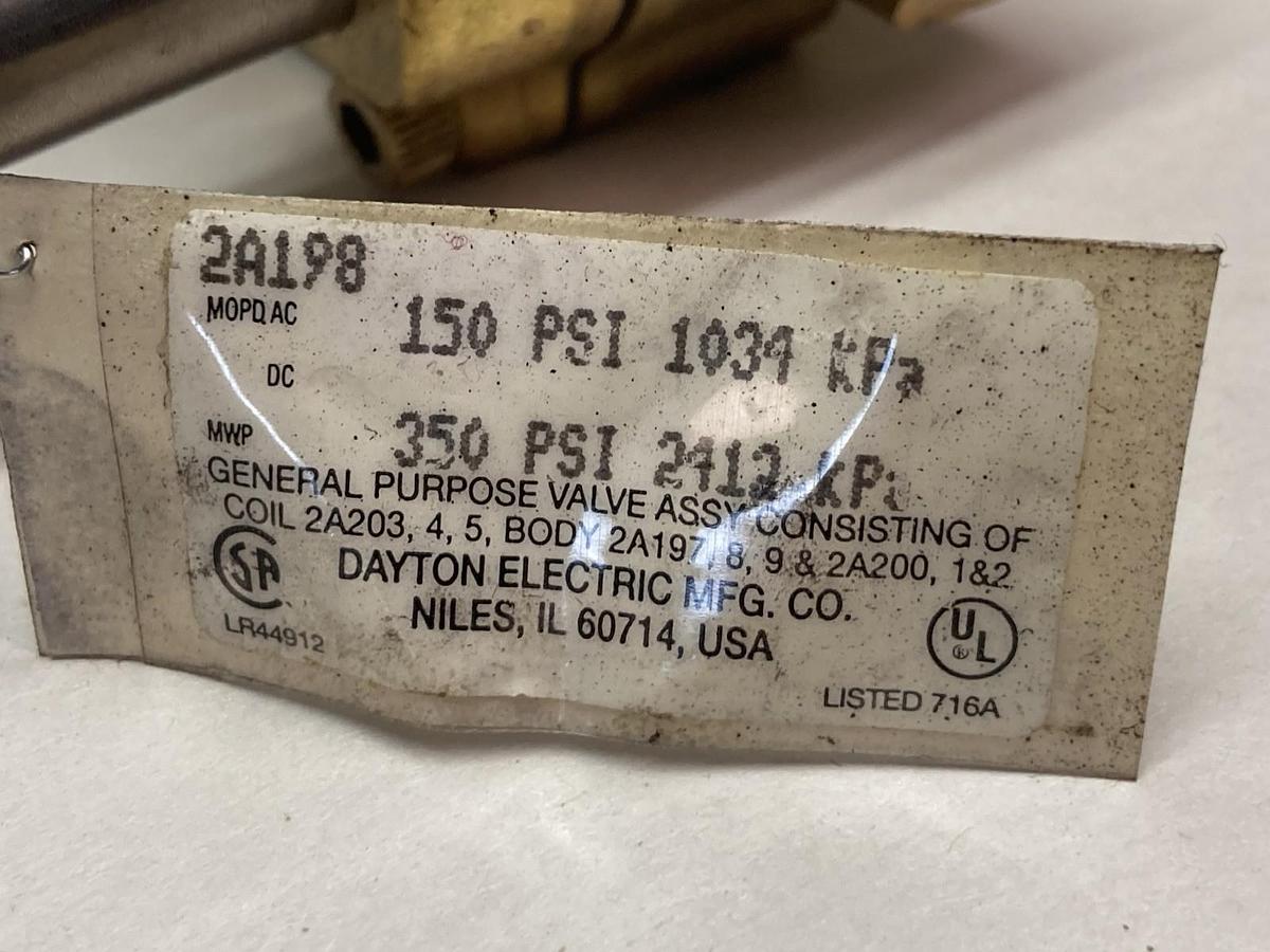 Used Dayton,2A198,Solenoid Valve BODY ONLY 150/350PSI