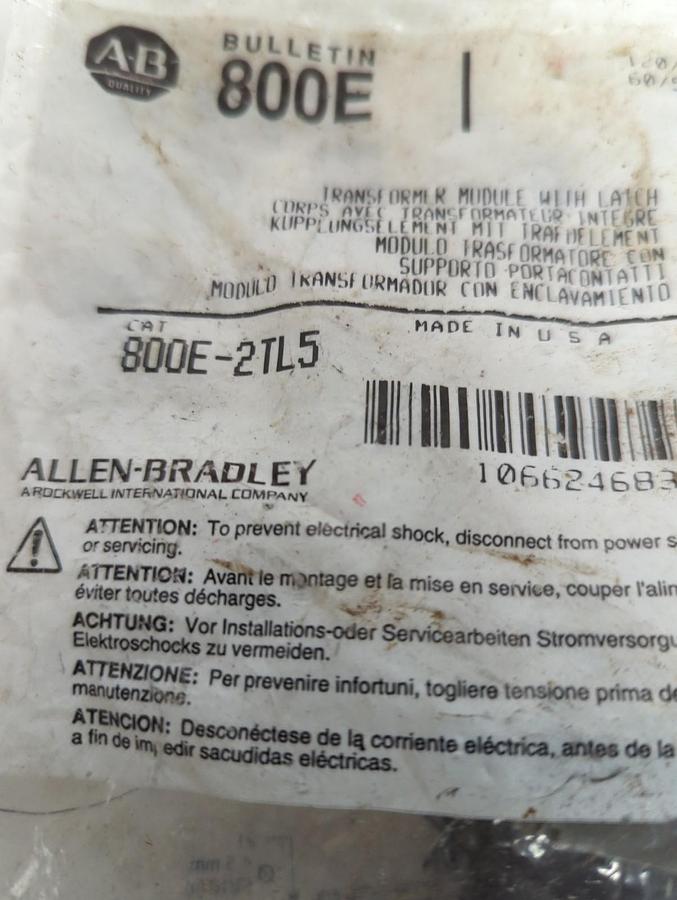 ALLEN BRADLEY,800EM-2TL5,SERIES A TRANSFORMER MODULE NOS
