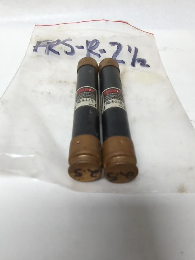 Used COOPER BUSSMANN,FRS-R-2-1/2,FUSETRON 2-1/2 AMP FUSE LOT OF 2