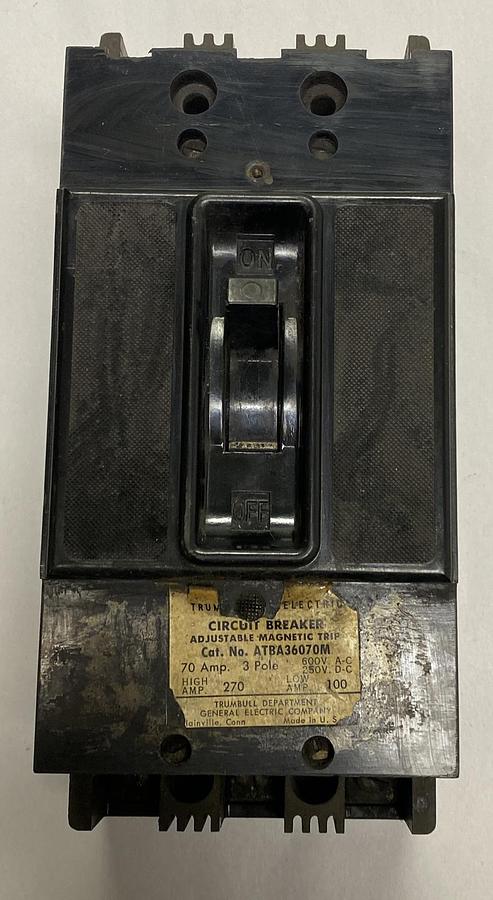 Used Trumbull General Electric,ATBA36070M,Circuit Breaker 70A  600V