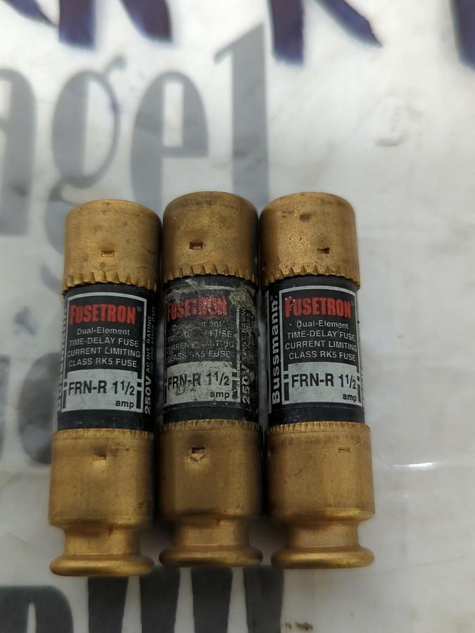 COOPER BUSSMANN,FRN-R1-1/2,FUSETRON FUSE LOT OF 3 NOS