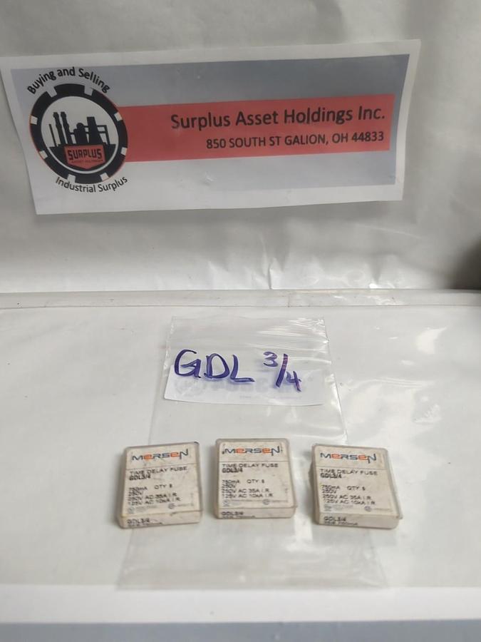 MERSEN,GDL-3/4,FAST ACTING 3/4 AMP FUSE LOT OF 15 NOS