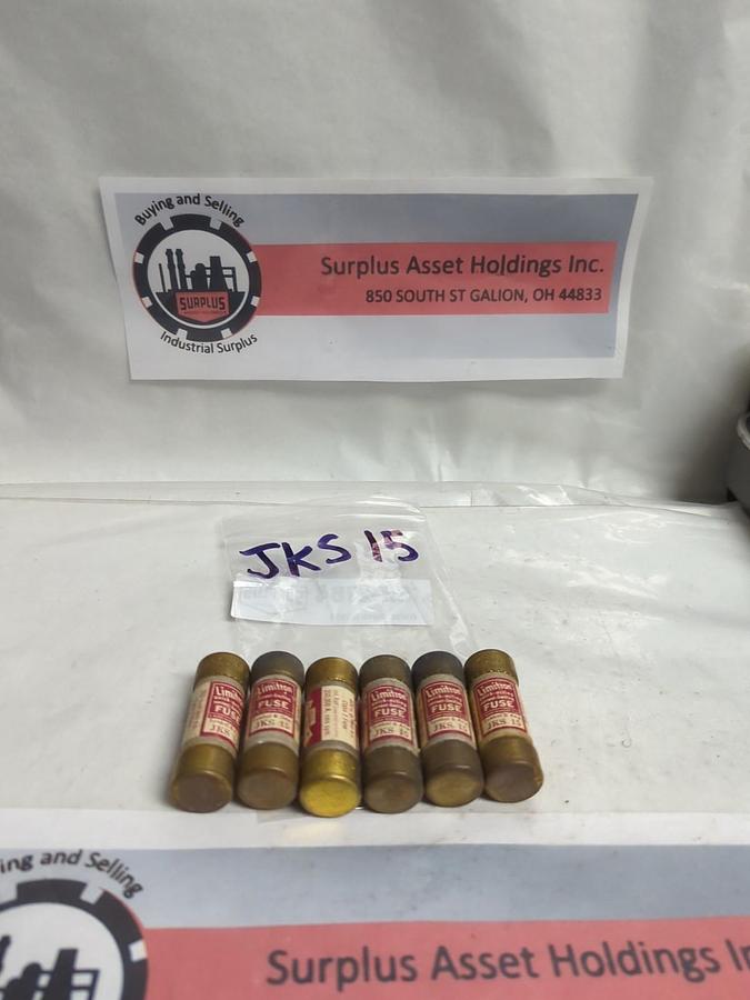 Used COOPER BUSSMANN,JKS-15,LIMITRON 15 AMP FUSE LOT OF 6 PRE-OWNED