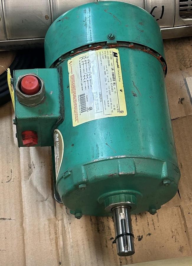 Used MAGNETEK,E1009,MOTOR 1.5HP 200-230/460V 3450 RPM 3PH L143T FRAME
