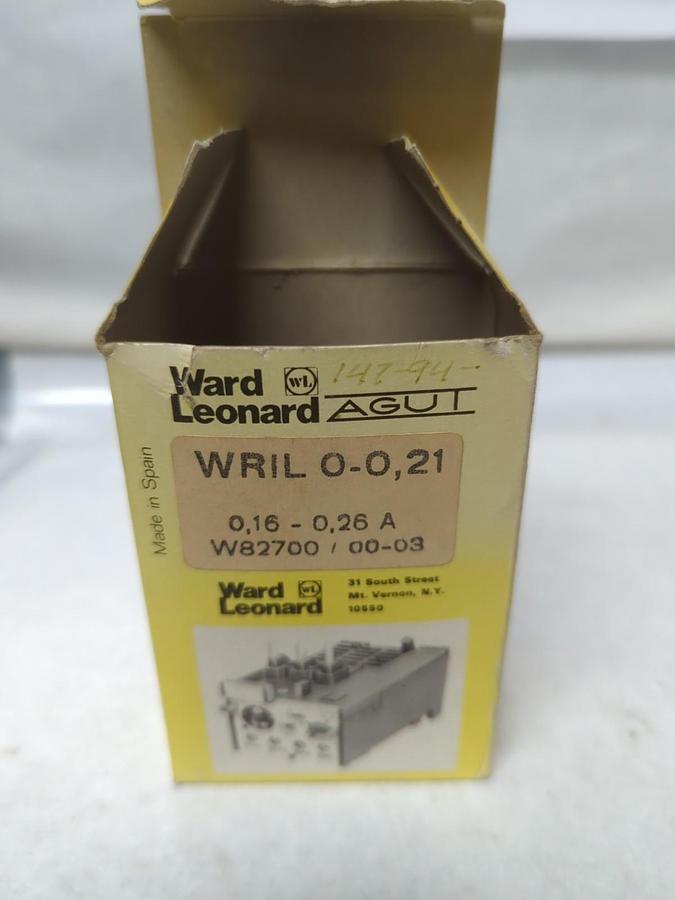 WARD LEONARD,WRIL 0-0,21,CONTACTOR 0.16-0.26A NOS