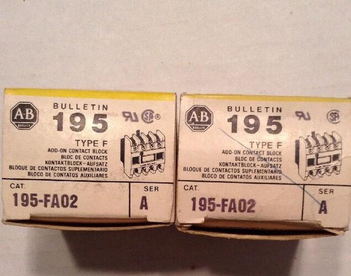 Allen-Bradley,195-FA02,Add On Contact Block LOT OF 2