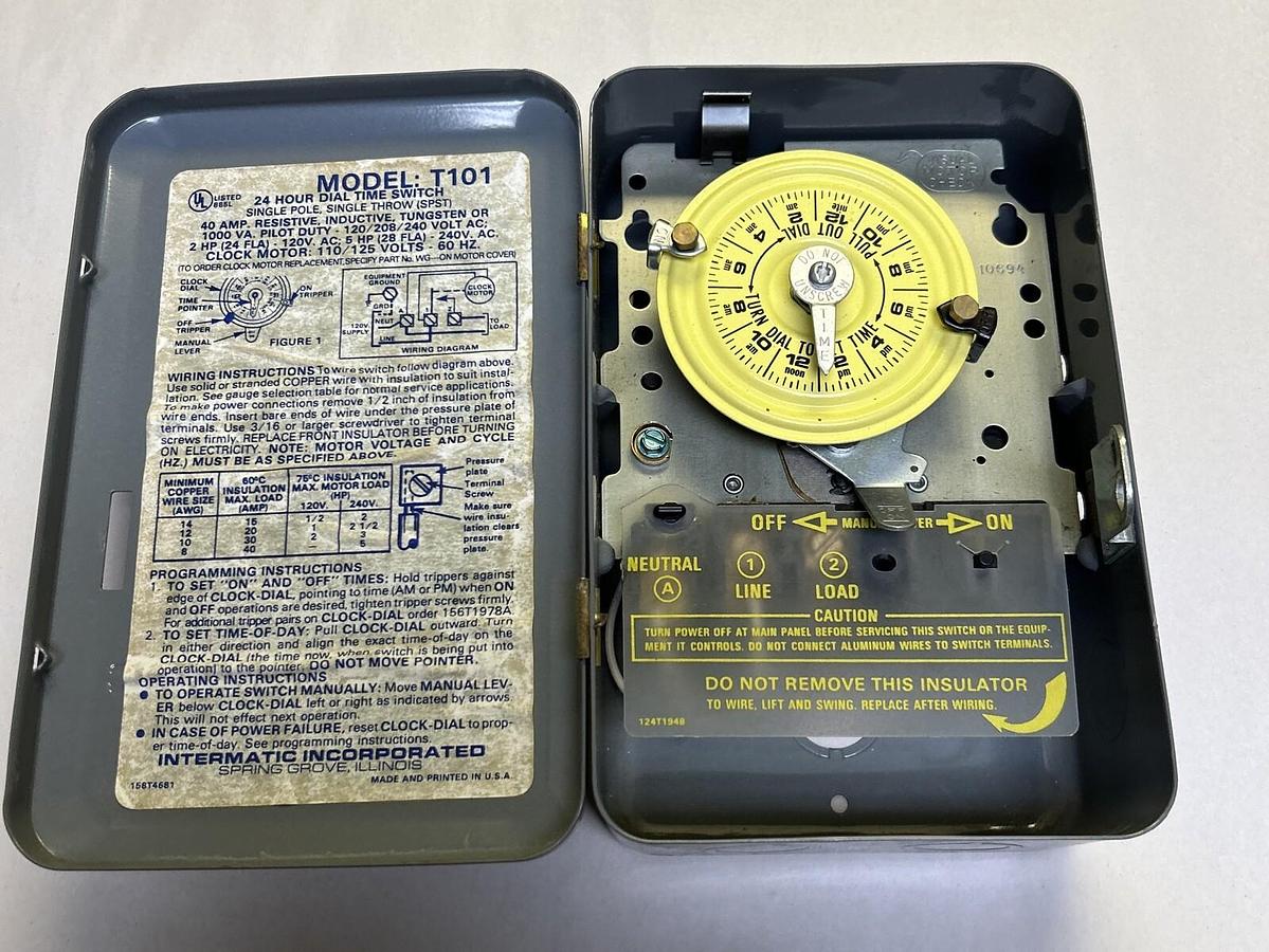 Used INTERMATIC,T101,24HR DIAL TIME SWITCH