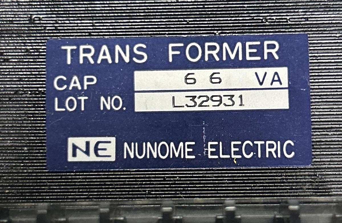 NUNOME ELECTRIC,L32931,TRANSFORMER 66VA NOS