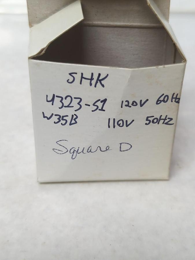 Used SQUARE D,4323-S1-W35A,MAGNETIC COIL SHK 120V 60HZ 110V 50HZ PRE-OWNED
