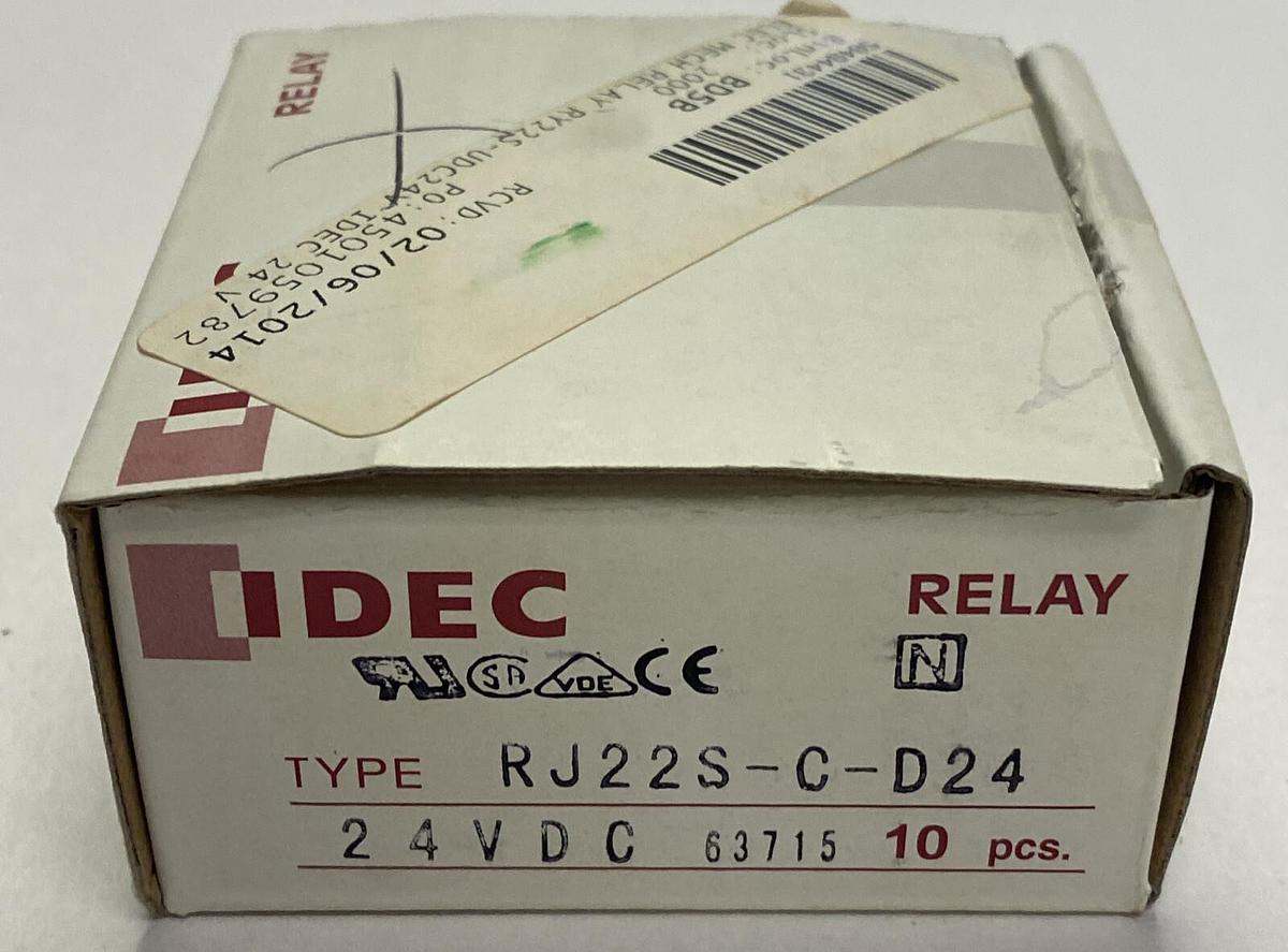 IDEC,RJ22S-C-D24,SLIM POWER RELAY LOT OF 10 NEW