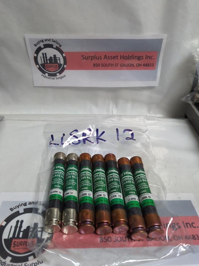 LITTELFUSE,LLSRK-12,POWR-PRO 12 AMP FUSE LOT OF 7 NOS