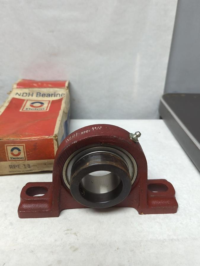 NDH DELCO,RPE-1-3/4,PILLOW BLOCK BEARING 1-3/4 INCH BORE NOS