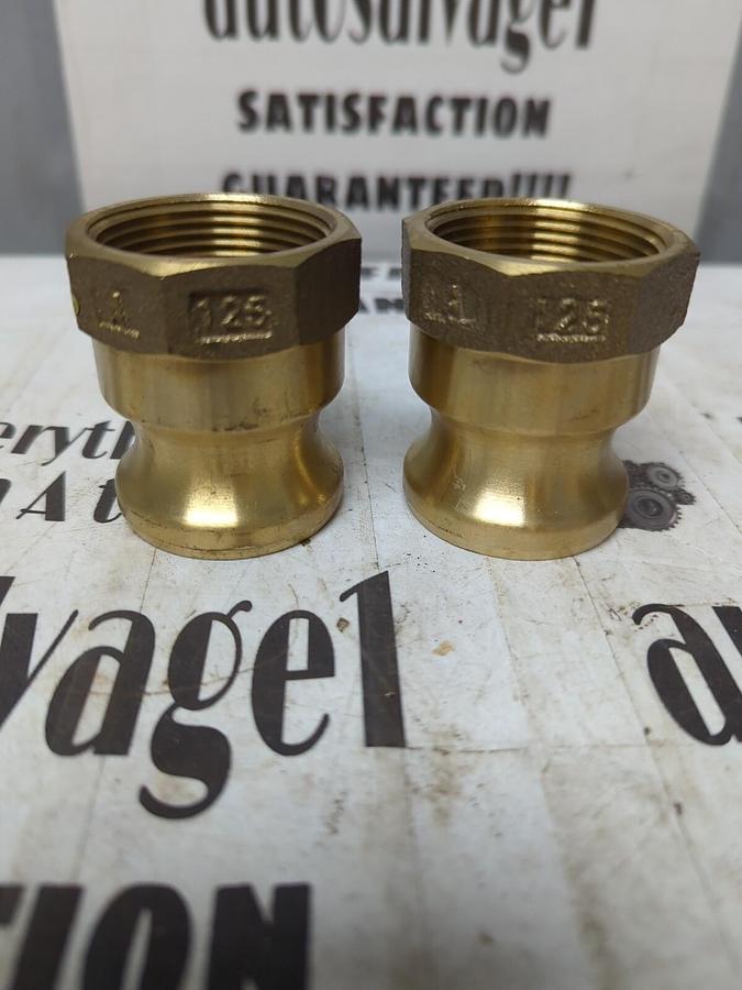 CAMLOCK,125A,BRASS QUICK COUPLING 1-1/4 MALE X 1-1/4 FEMALE NPT LOT OF 2 NOS