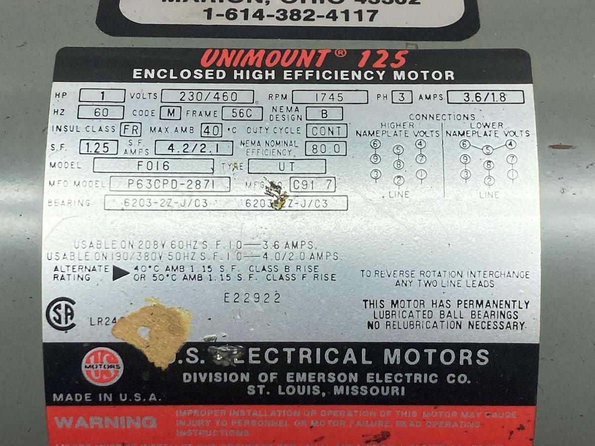 Used Dodge,MR94753L1 V RY,Tigear Gear Reducer Ratio 56/175-20 RATIO 1HP 1745RPM