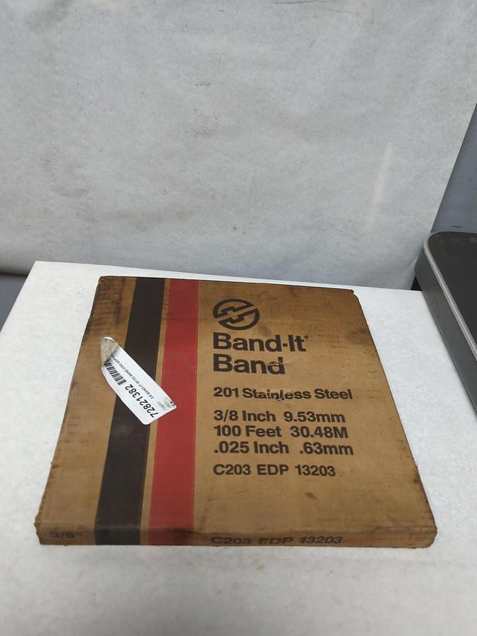 BAND-IT,C 203,3/8 INCH STAINLESS STEEL BANDING 100 FT NOS