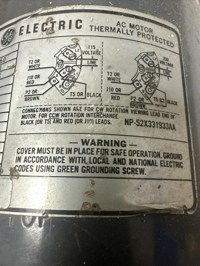 Used GE,KC39QN1006X,1/2HP 115/230V 3450RPM Jet Pump Motor (G079)