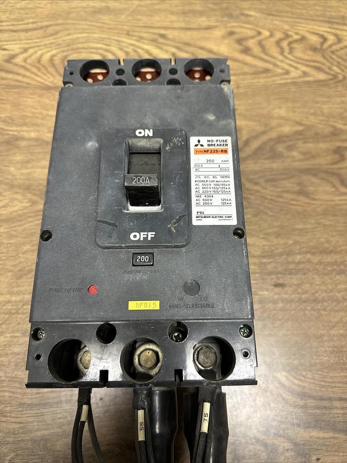 Used Mitsubishi,NF225-RB,No Fuse 200Amp Circuit Breaker