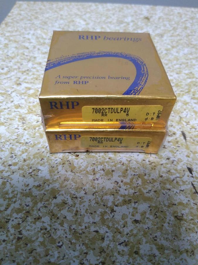 Used RHP,7002CTDULP4V,Super Precision Bearing Set of 2 NOS