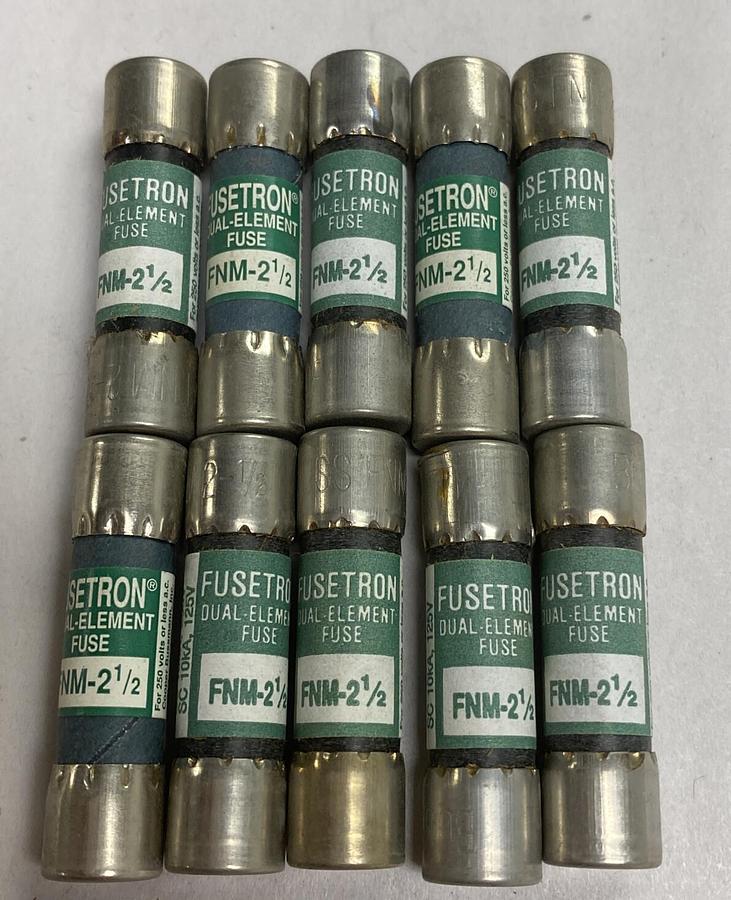 Cooper Bussmann,FNM-2-1/2,Fusetron Fuse Lot Of 10 New In Box