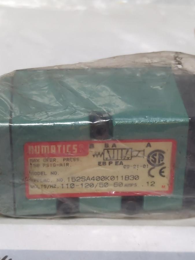 NUMATICS,152SA400K01 1B30,SOLENOID VALVE 110-120V NOS
