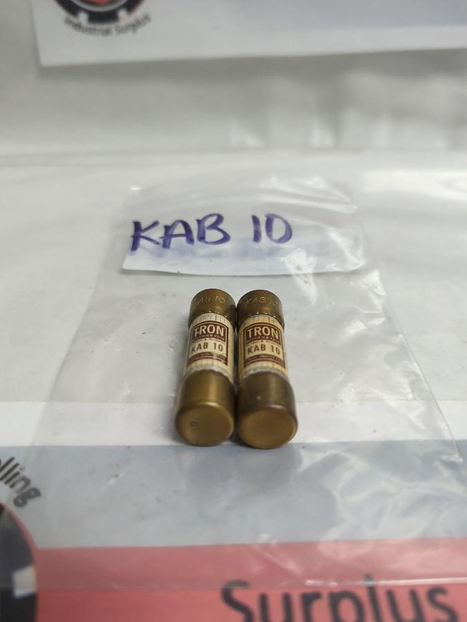 Used COOPER BUSSMANN,KAB-10,TRON 10 AMP FUSE LOT OF 2 PRE-OWNED