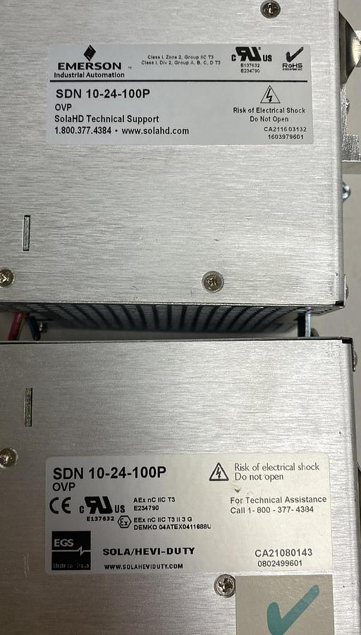 Used Sola,SDN 1-24-100P,Power Supply Lot Of 2