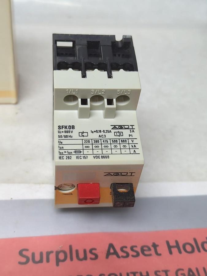 AGUT,SFKOB,MOTOR CONTACTOR SWITCH 0.16-0.25A NOS