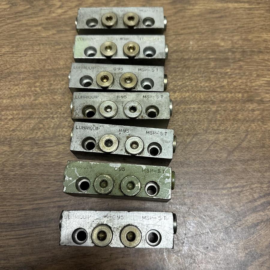 Used Lubriquip,MSP-5T,Hydraulic Divider Manifold LOT of 7