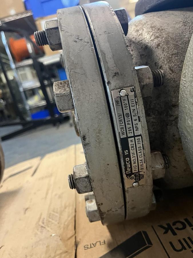 Used NEWCO 15,31F-CB2-H,SWING CHECK VALVE 6" CLASS 150 NEEDS FLAPPER